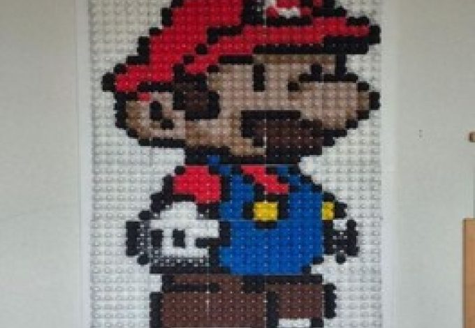 Mario géant en pixel art : un projet coloré à Perly-Certoux